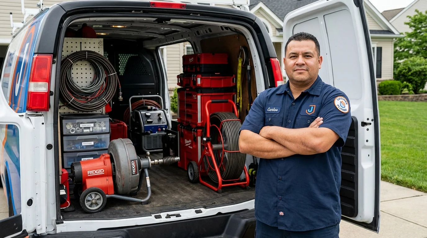 Professional drain cleaning equipment and Johns Plumbing LLC plumber in Chinook